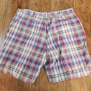 Charleston Twills Men's Plaid Chino Shorts Sz 40x8 Linen‎ Cotton Blend Preppy